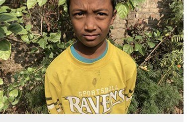 Ankit Chaudhary (1), age 11, from Dhanaura, Nepal