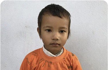 Babita Chaudhary, age 4, from Ganjahuwa, Nepal