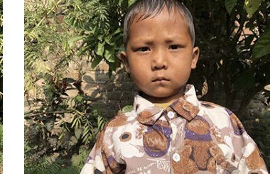 Jenish Chaudhary, age 5, from Bhajani 4, Kundi, Nepal