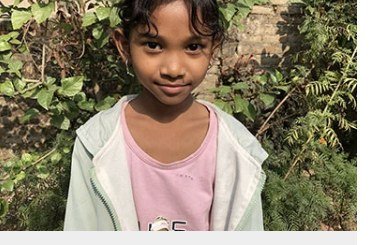 Romisha Chaudhary, age 6, from Bhajani 4, Kudi, Nepal